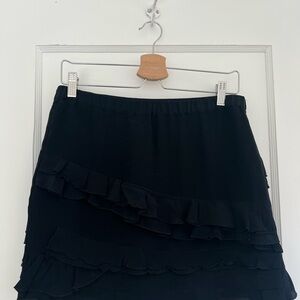 Banana Republic Black Asymmetrical Ruffle Skirt
